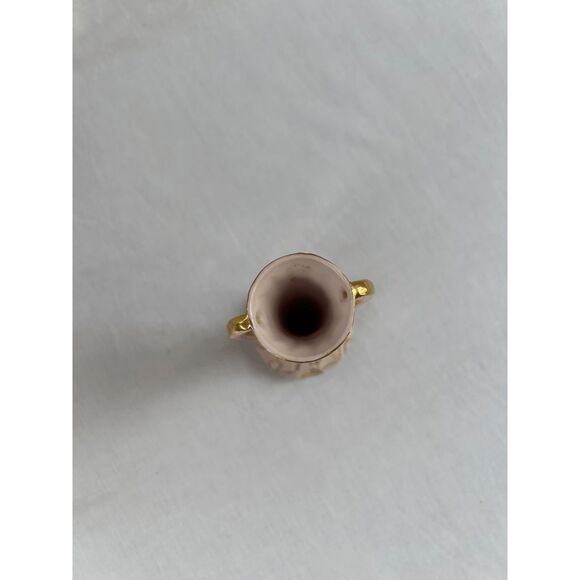 Pedal Pink and Gold Small Decorative Vase, Delicate, Pretty, Handles - Picture 3 of 7